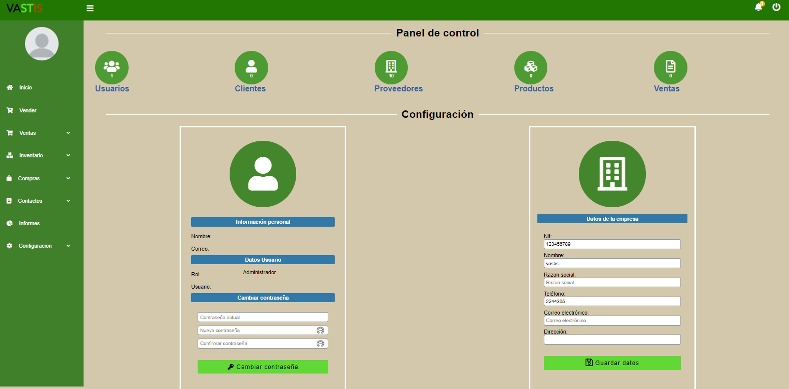 Panel de Control