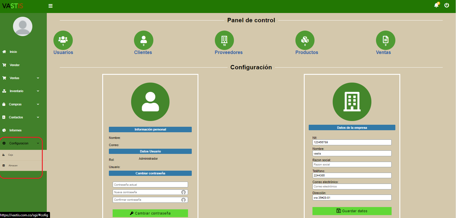 Panel de Control