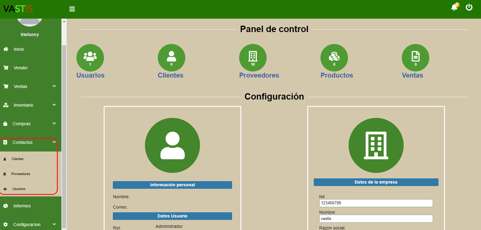 Panel de Control