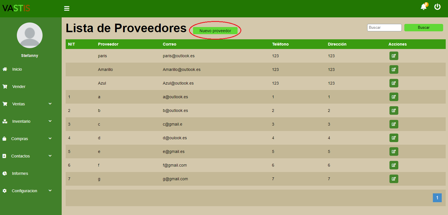 Proveedores